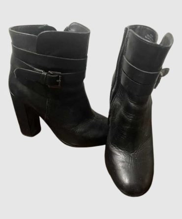 LEATHER BUCKLE BOOTIE IN BLACK - SM REBOOTED