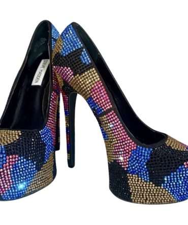 DYVINAL MULTI-COLORED RHINESTONE PLATFORM HEELS - SM REBOOTED