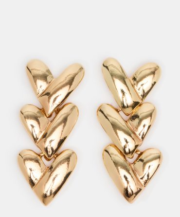 HEART LINEAR EARRINGS GOLD