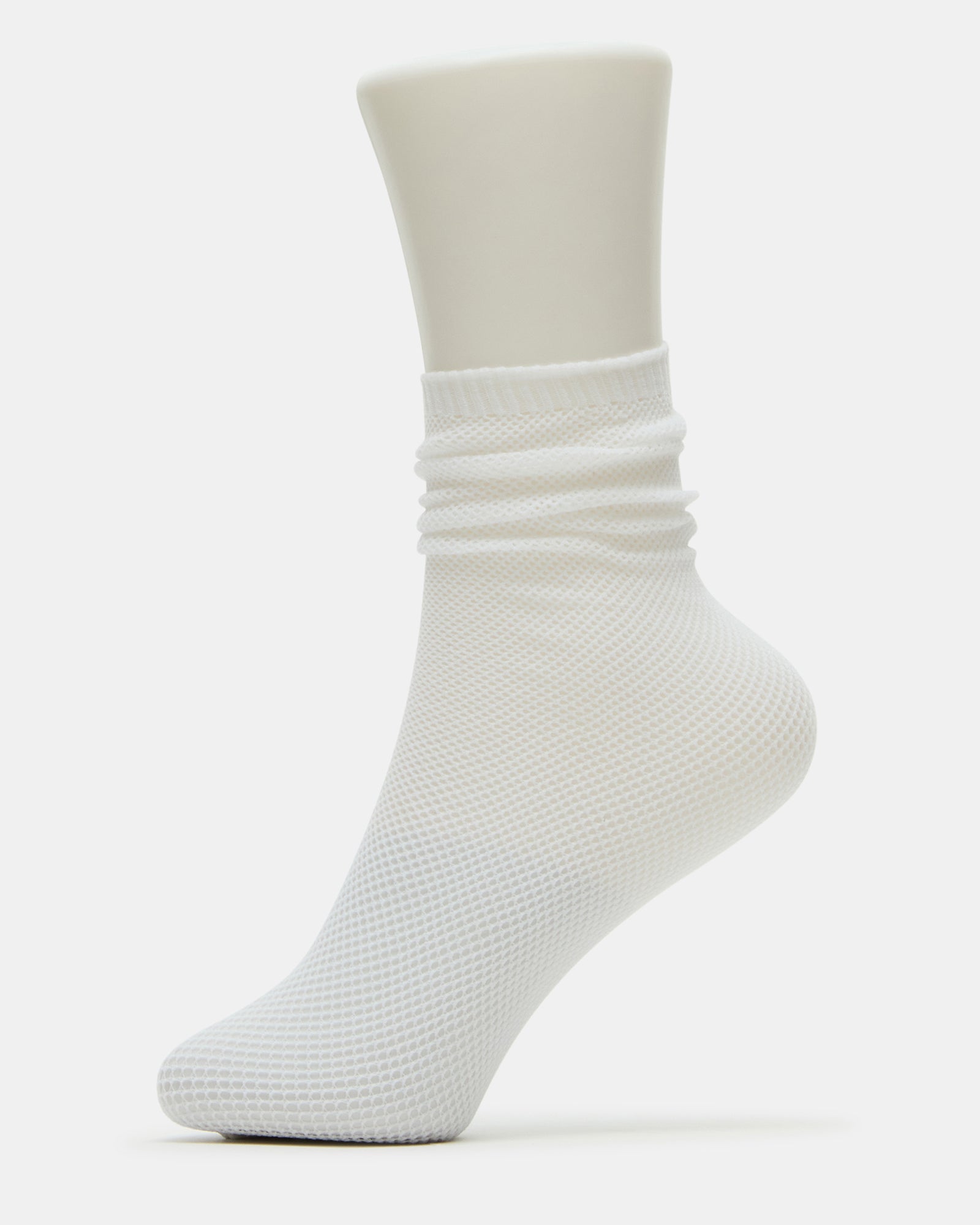 FISHNET SLOUCHY CREW SOCKS WHITE