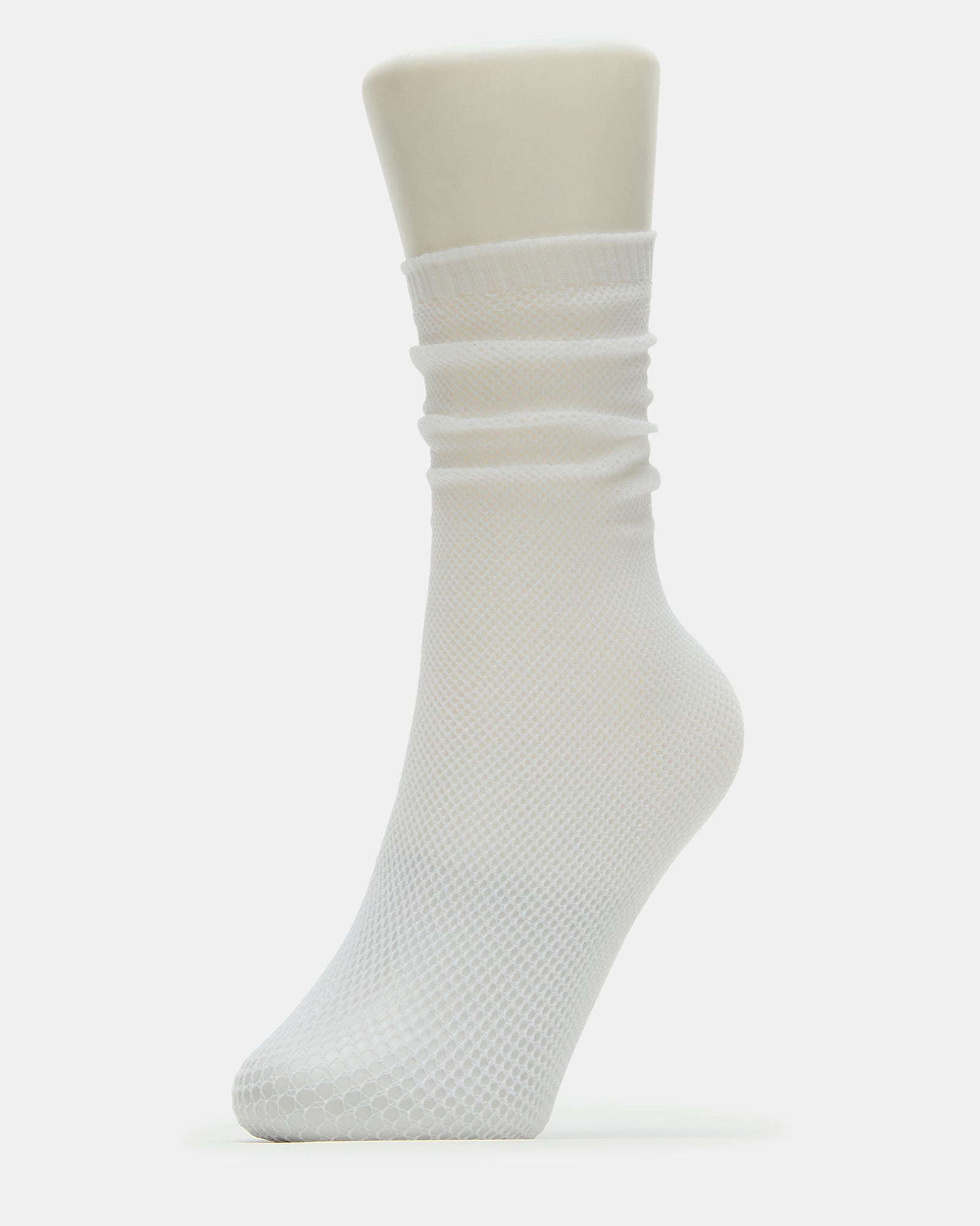 FISHNET SLOUCHY CREW SOCKS WHITE - Image 2