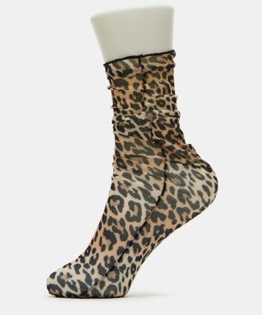 LEOPARD MESH SOCKS NATURAL