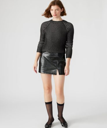 CAMERON SKIRT BLACK CROCODILE