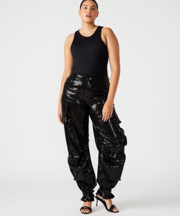 DUO SEQUIN PANT BLACK