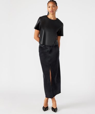 AVANI DENIM SKIRT BLACK