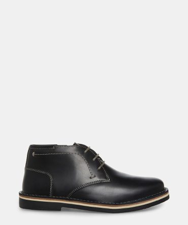 KIDS' HARKEEN BLACK LEATHER