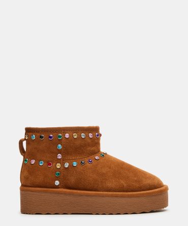 COMFY CHESTNUT SUEDE RHINESTONES