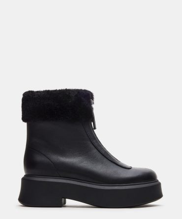 JONES FAUX FUR BLACK LEATHER